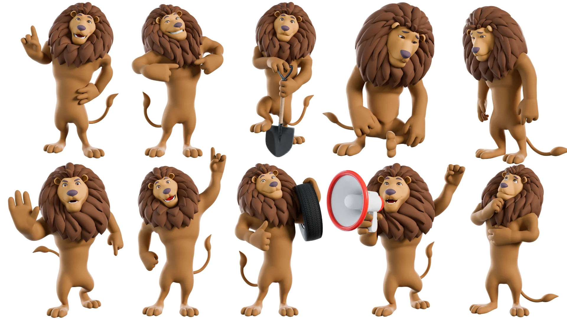 Mascot poses: Lion — 6